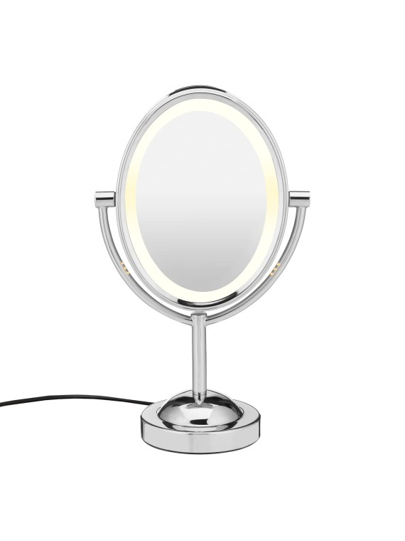 Lighted Makeup Mirror, LED Vanity Mirror, 1X/7X Magnifying Mirror, Double Sided, Corded in Polished Chrome