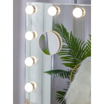 Vanity Makeup with Light, Hollywood Mirror Dimmable Light 12 Cold/Warm LED Lights Touch Control