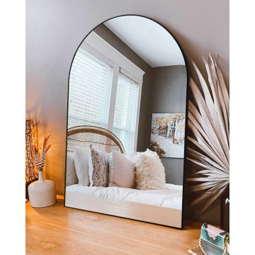 Wall Mounted Mirror, Bathroom Mirror for Wall, Arch Mirror for Bathroom, Mirror for Bathroom Wall Mounted, Black Vanity Mirror with Metal Frame for Bedroom Living Room Entryway(20" x 30")