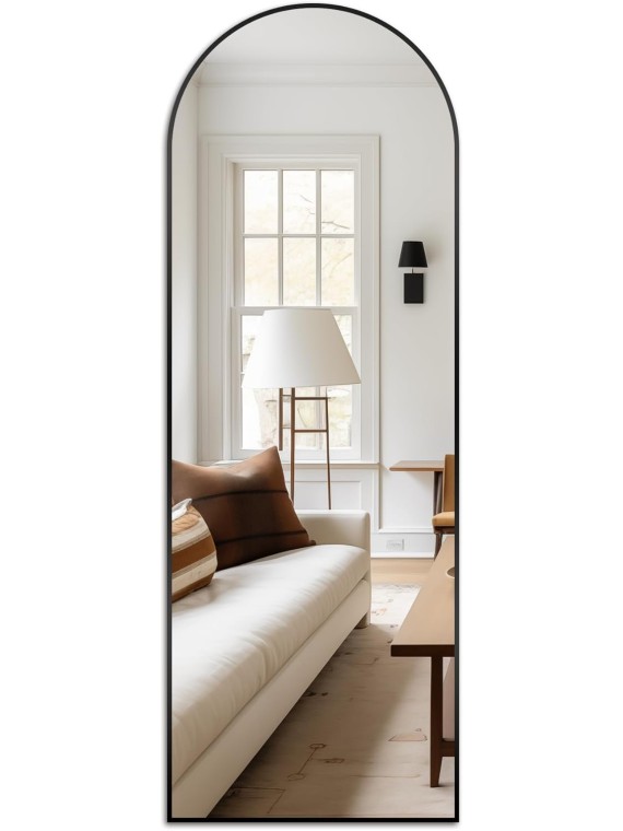 Arched Mirror Full Length,Standing Mirror,Large Floor Mirror with Stand for Wall Entryway Door Bedroom Bathroom Living Room